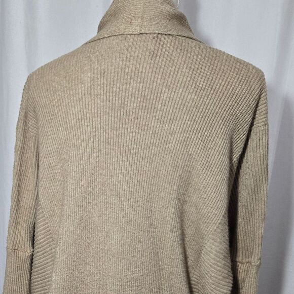 Zara Knit Womens Open Front Ribbed Dolman Sleeve Tan Cardigan Sz S - Picture 3 of 11